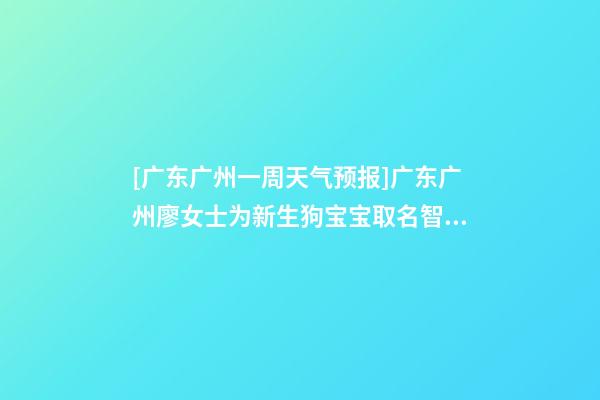 [广东广州一周天气预报]广东广州廖女士为新生狗宝宝取名智慧型套餐-第1张-公司起名-玄机派